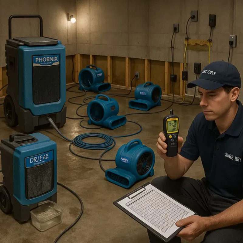 Structural Drying and Dehumidification process in Cottage Grove, OR